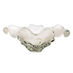 Centro De Mesa Em Cristal Murano Branco - São Marcos 45Cm