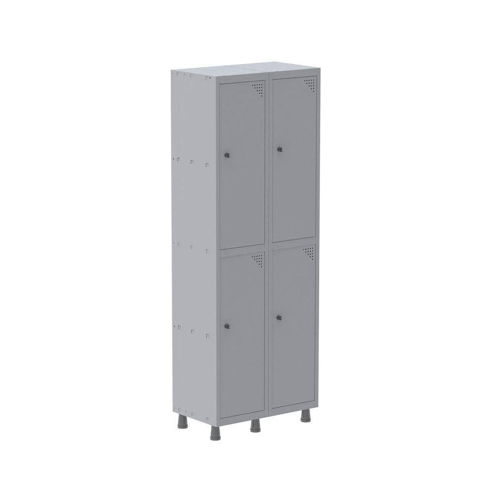 Guarda Volume Roupeiro 4 Portas Aço GRP 502/4 Pandin Móveis Cinza