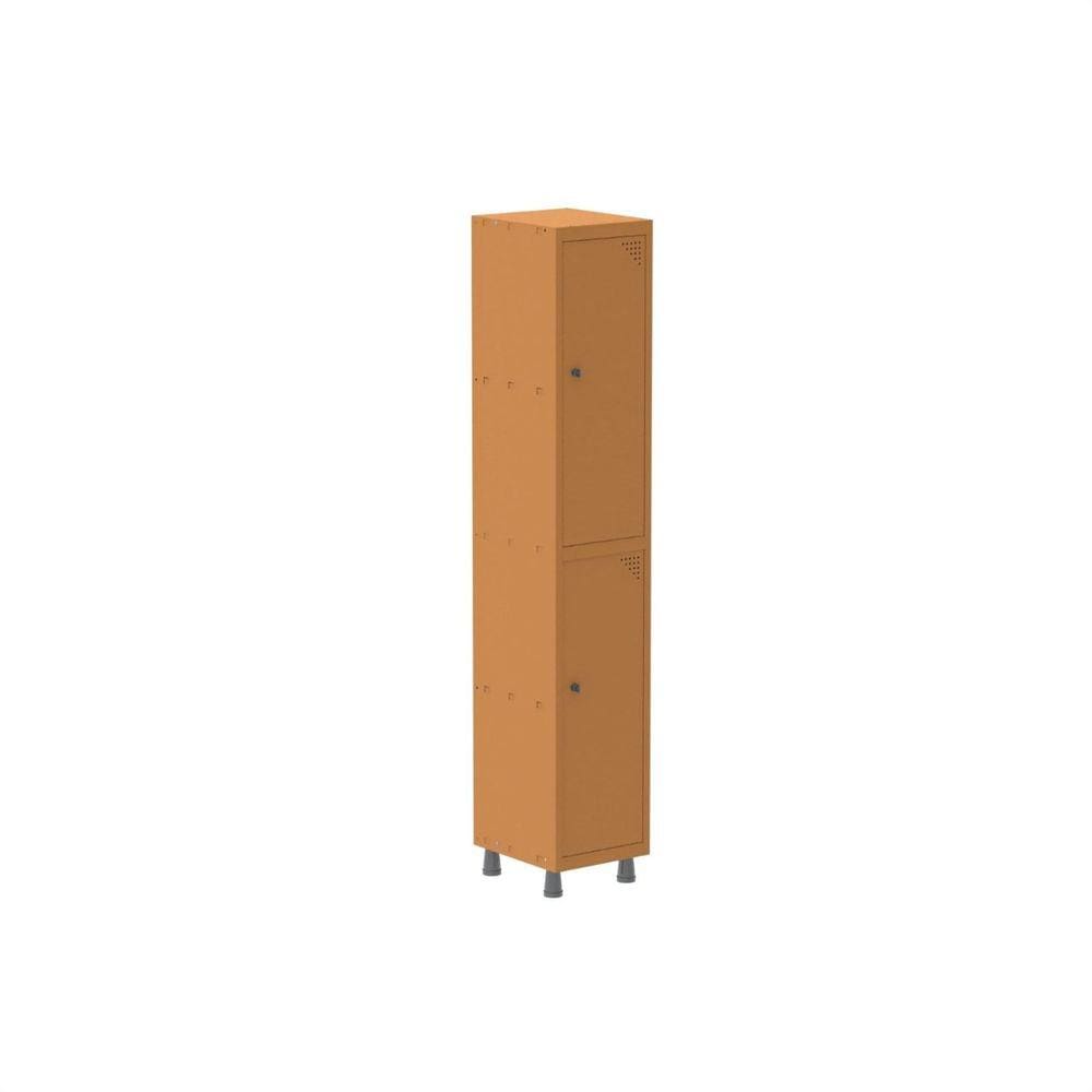 Guarda Volume Roupeiro 2 Portas Aço GRP 501/2 Pandin Móveis Laranja Picasso