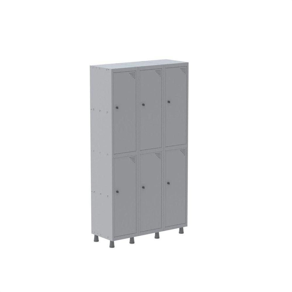 Guarda Volume Roupeiro 6 Portas Aço GRP 503/6 Pandin Móveis Cinza