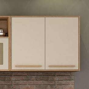 Armário Aéreo 80cm 2 Portas Salvador Valdemóveis Cinamomo/Off White