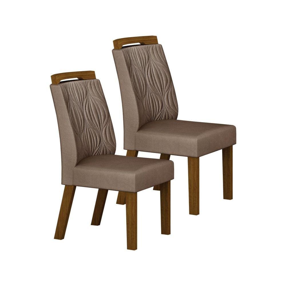 Kit 2 Cadeiras para Sala de Jantar Ilheus Freijó/Camurça