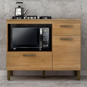 Balcão Cooktop 2 Portas 1 Gaveta Teresina Valdemóveis Cinamomo