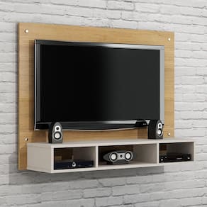 Painel para TV até 46 Polegadas Atena Valdemóveis Cinamomo/Off White