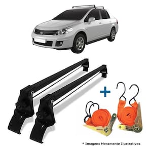 Rack De Teto Bagageiro + 2 Cintas Tiida Hatch Ano 10/19