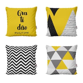 Almofadas Amarelas Decorativas Gratidão Para Sofá 40X40Cm