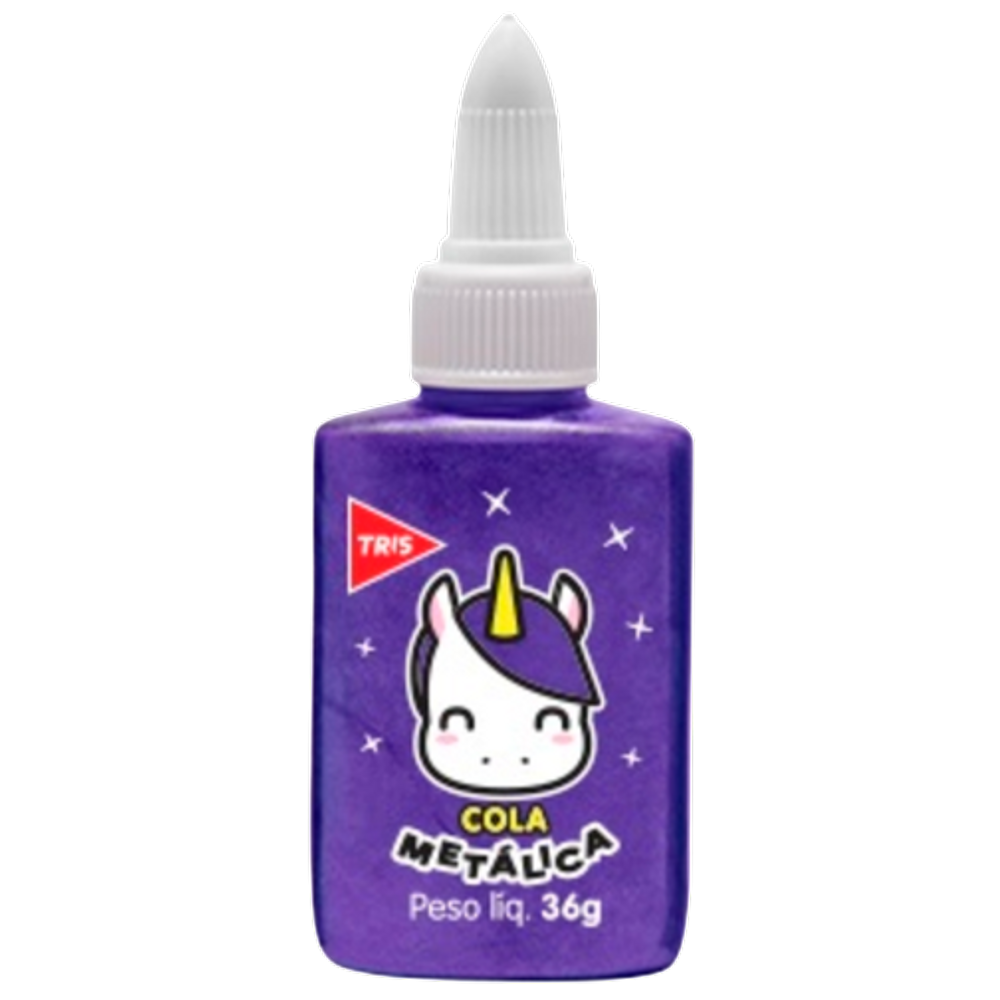 Cola metálica Roxo Unicórnio 36g Marca Tris