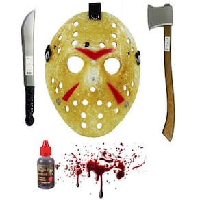 Jason Máscara Facão Machado Sangue Artificial 35 Ml Fantasia