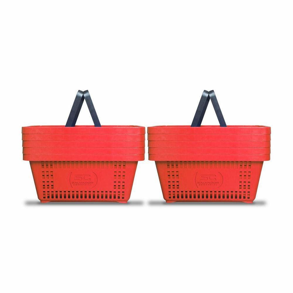 10 Cestos Compras Plástica 16L D100 Vermelho Supermercado