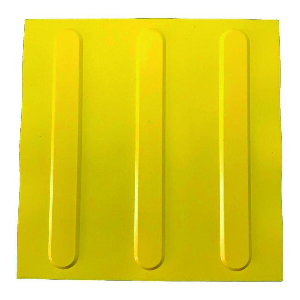 Kit 10 Piso Tátil Pvc. Direcional Amarelo 25X25