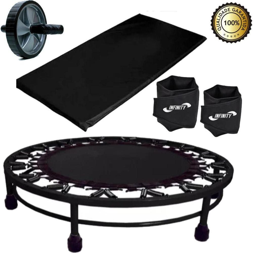 Kit Aeróbico Mini Jump + Caneleira 3 + Roda + Colchonete