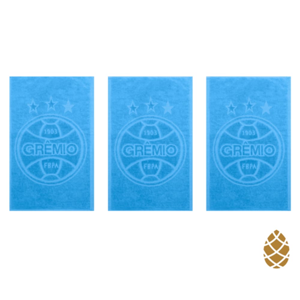 Kit 3 Toalhas de Academia/Mão Buettner Grêmio Azul