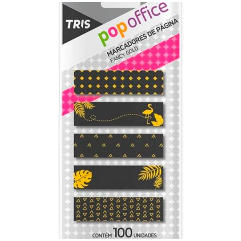 Notas adesivas Marca páginas papel Pop Office Gold Tris Pto