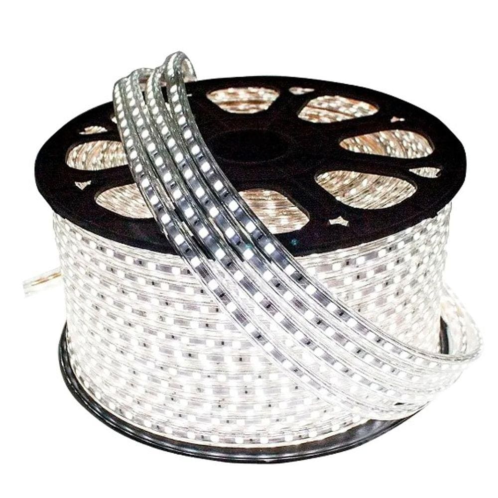 Fita Mangueira Led 5050 Branco Frio 220v 30m + Adaptador
