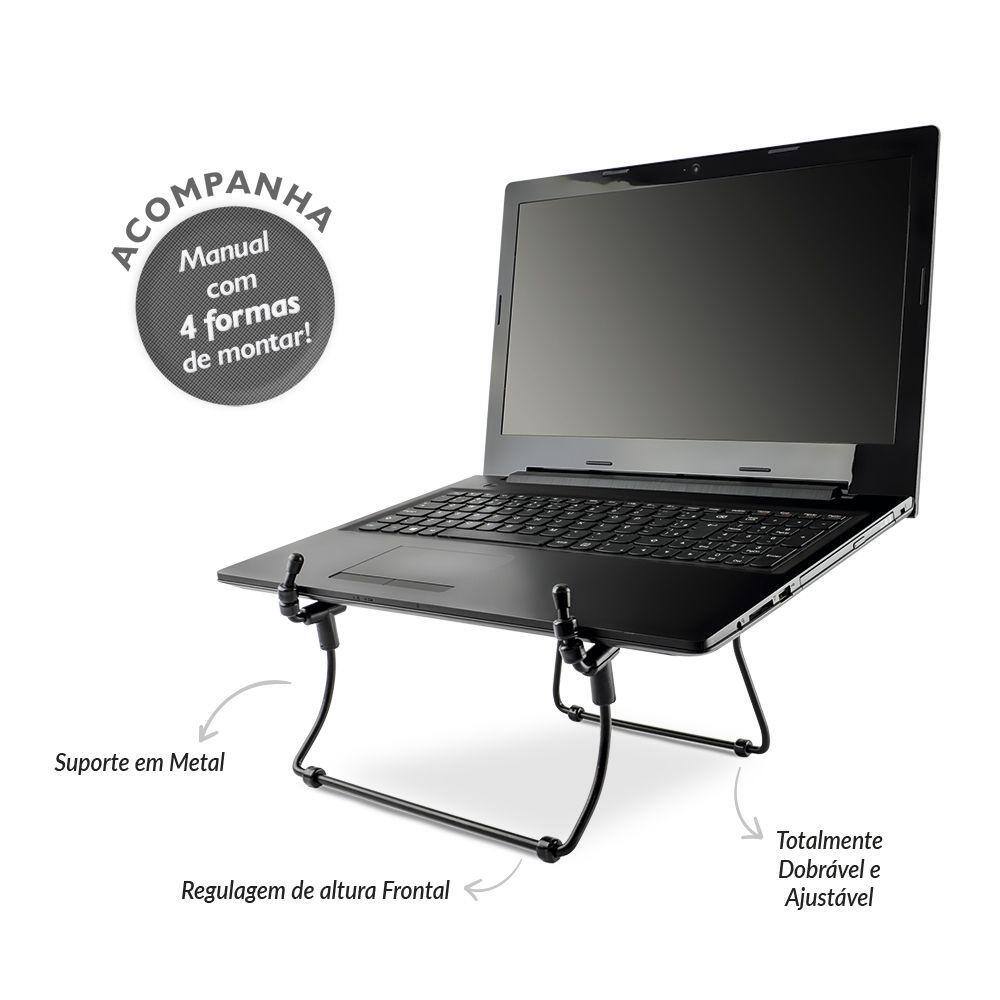 Suporte Leve E Ergonômico Para Notebook Em Aço