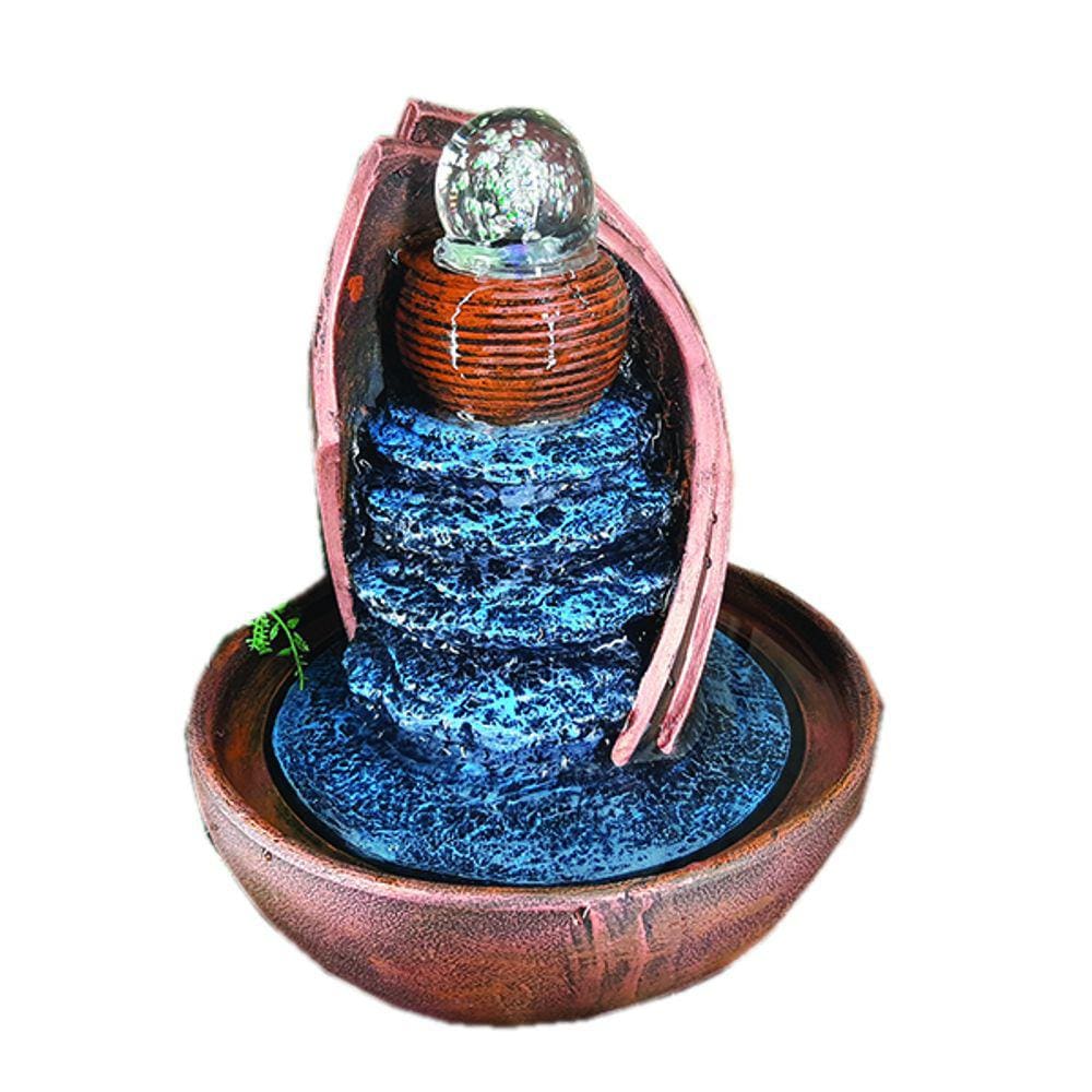 Fonte De Água Com Bola Giratória e Led Colorido 01122