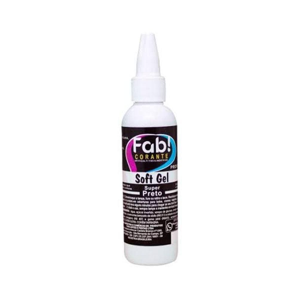 Corante Soft Gel Super Preto 25g Fab
