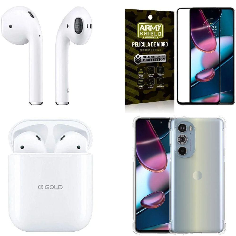 Capinha Moto Edge 30 Pro + Fone Bluetooth Ly19 + Película 3D