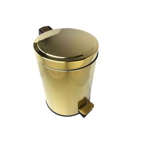 Lixeira Dourada Em Aço Inox Banheiro Pedal 5L Novo Design