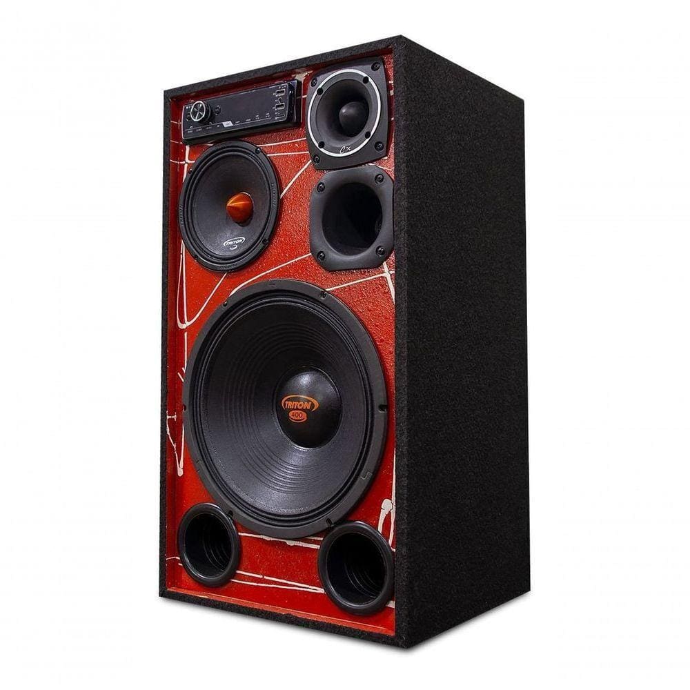 Caixa Bob Residencial Trio Som Pioneer Bluetooth red