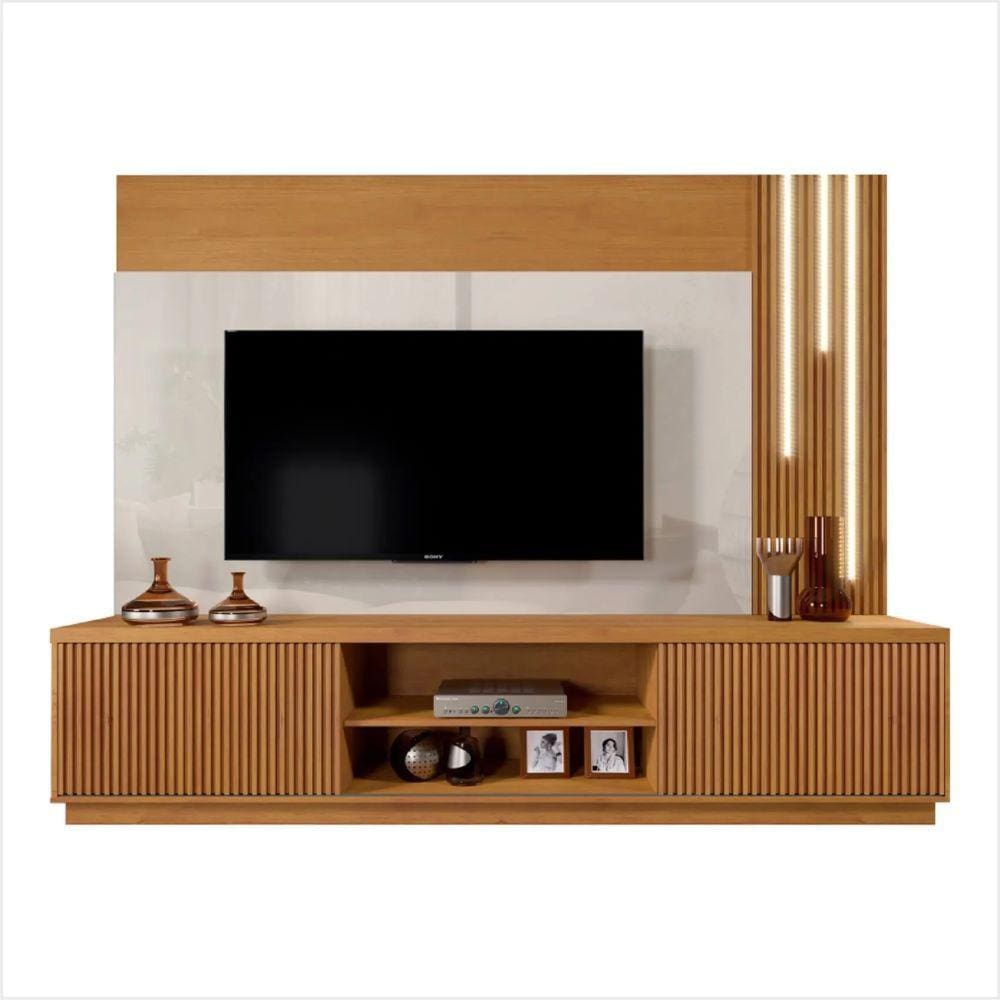Home Valência Ripado C/Led Cascata 2 Portas TV 75" Mavaular
