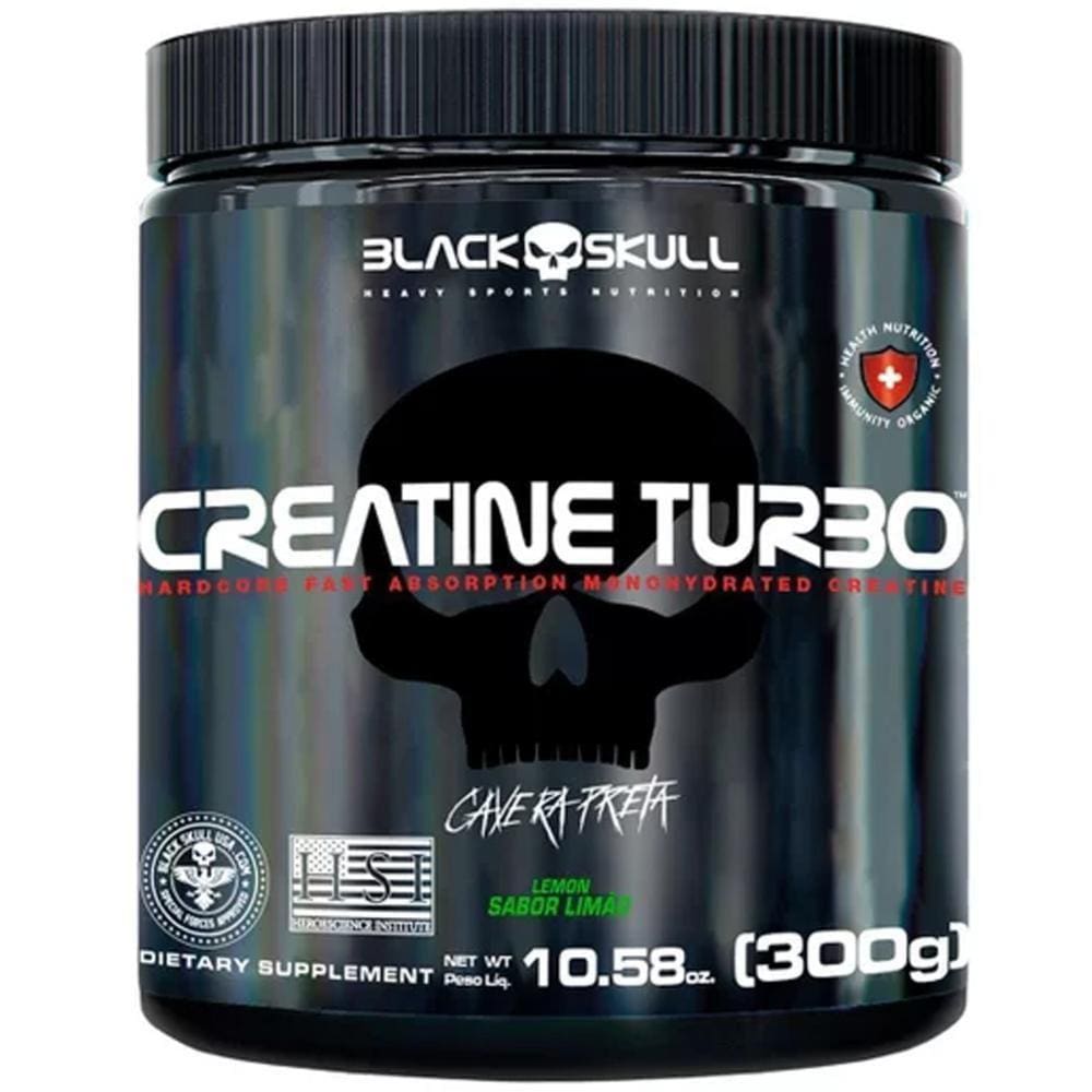 Creatina Monohidratada Sabor Limão 300G - Black Skull