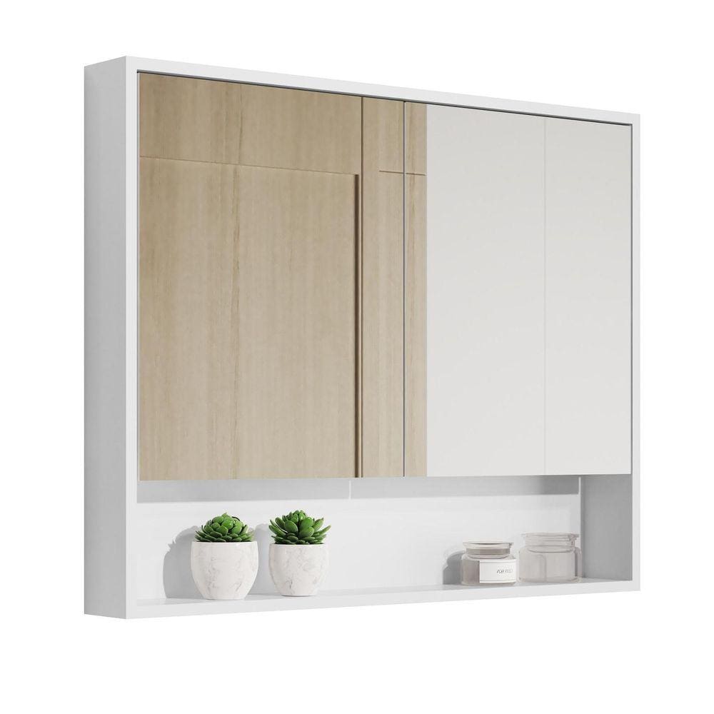Armário Banheiro Superior Aéreo Eros 2 Portas Branco