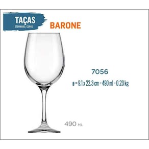 06 Taças Barone 490Ml - Vinho Tinto Rosé Branco Água