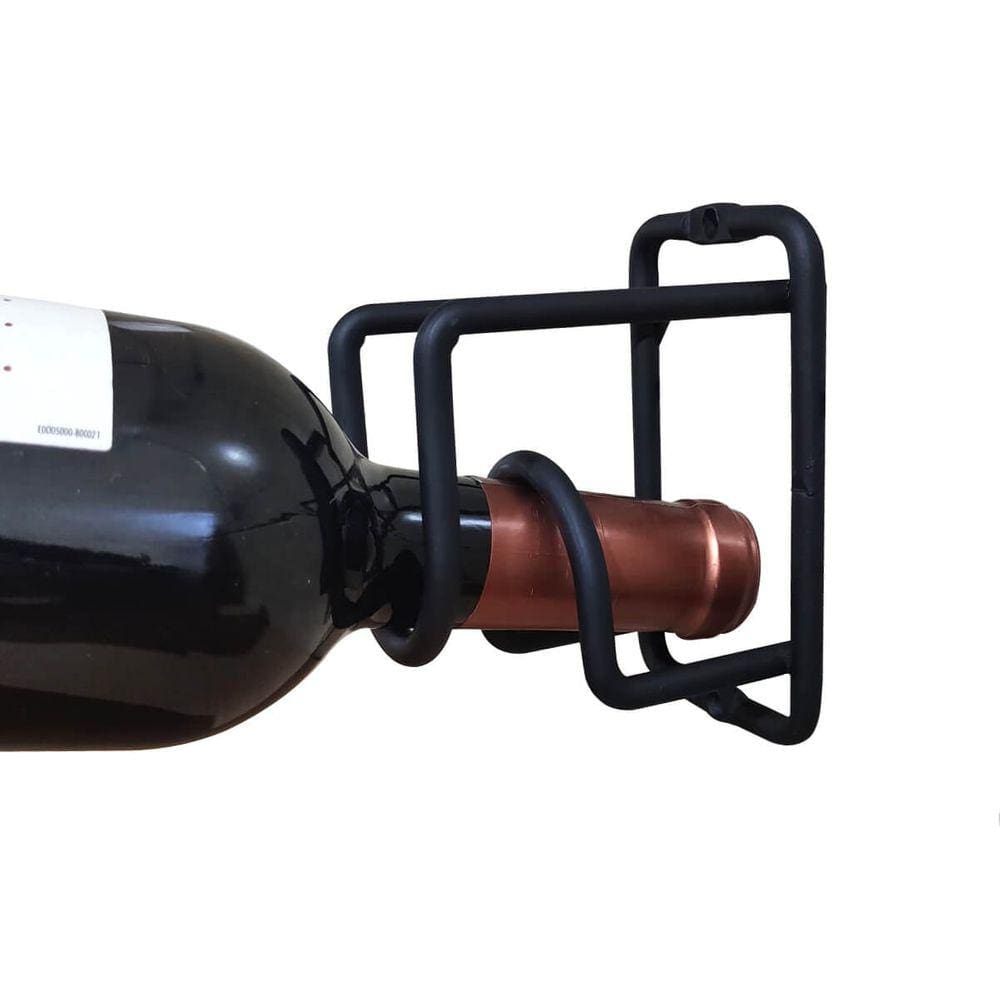 Mini Adega de Parede Suspensa Preta Cube Suporte Porta 1 Garrafa de Vinho Espumante