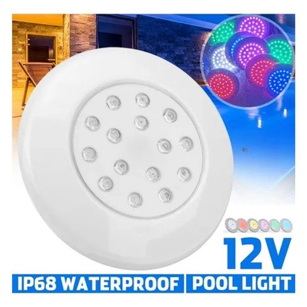 09 Spot Led 15w Rgb Piscina + Controladora + Fonte Blindada