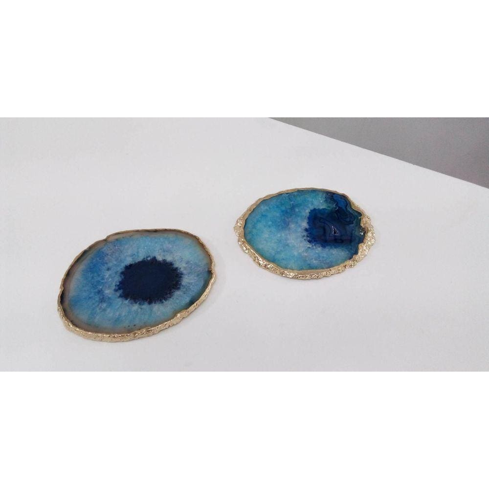 Par de Platters Azul Ágata 11 cm