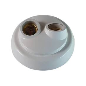 Plafon Duplo Soquete Porcelana 2Xe27 Branco Optronik