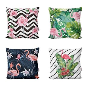 Almofadas Decorativas Floral Flamingos Para Sala 40X40
