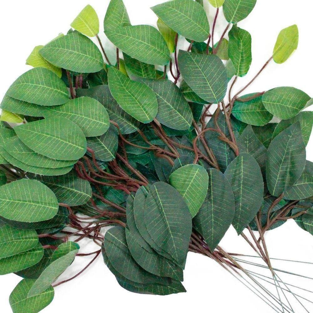 12 Galhos Decoração Arranjo Fícus Artificial Planta Decorativa 42cm