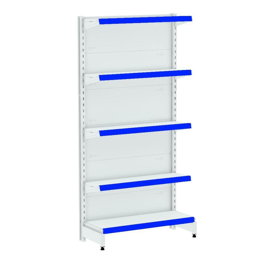 Gondola Parede 160 Inicial Branco 5 Bandejas Pe Azul