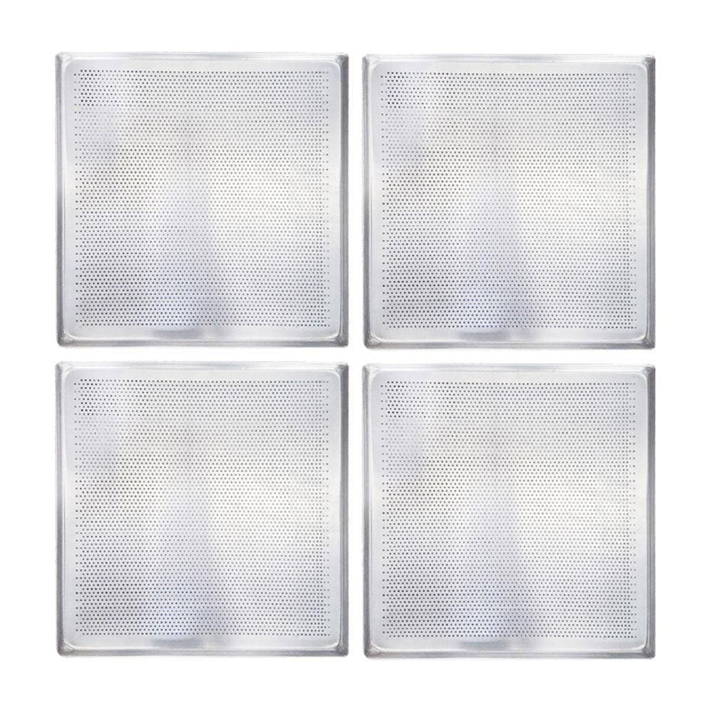 4 Assadeiras De Alumínio Perfurada 35X35 Prp004 Fc4Emv Imeca