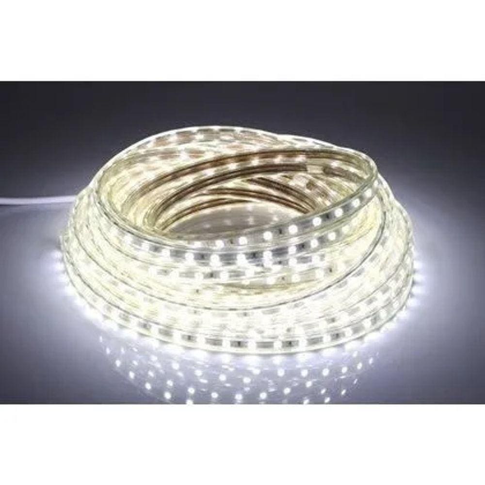 Fita Mangueira Led 5050 Branco Frio 110v 6m + Adaptador