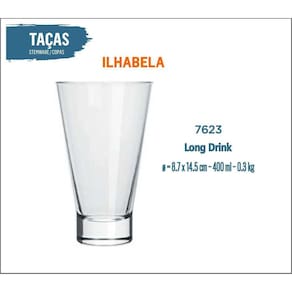 24 Copos Ilhabela 400Ml - Drink Coquetel Batida Suco