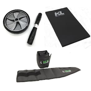 Kit Roda Abdominal Lombar + Colchonete Eva + Caneleira 2 Kg