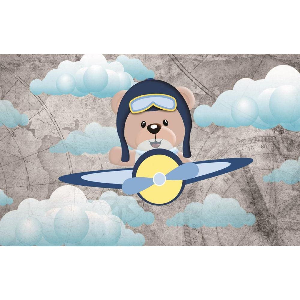 Fundo Fotográfico Em Tecido Urso Aviador 2,80X1,50