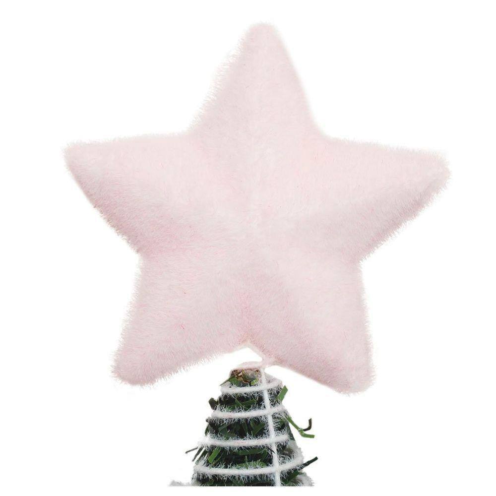 Ponteira De árvore Natal Estrela Rosa 12cm