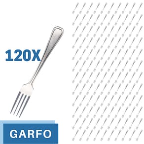 Jogo Restaurante Garfo Inox Reforçado 120 Pçs Casa / Bar
