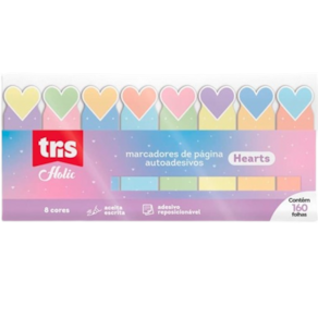 Notas adesivas Marca páginas autoadesivo Tris Hearts 160 Fls