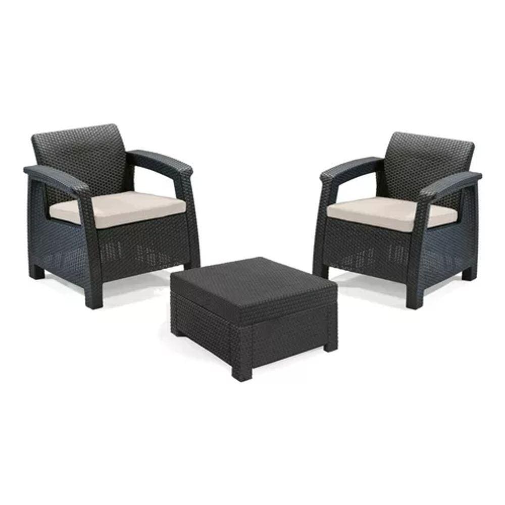 Conjunto Jardim Varanda 3 Peças Aluminio E Resina - Keter