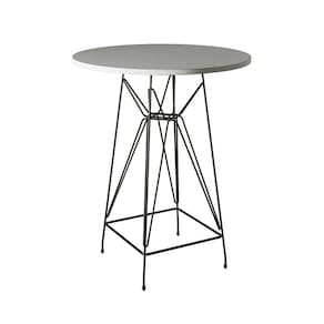 Mesa Bistrô Alta 60Cm Branca Base Ferro Preto Cor: Branco