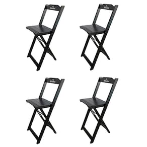 Kit 4 Banquetas Bistrô Dobrável Madeira Hei Preta