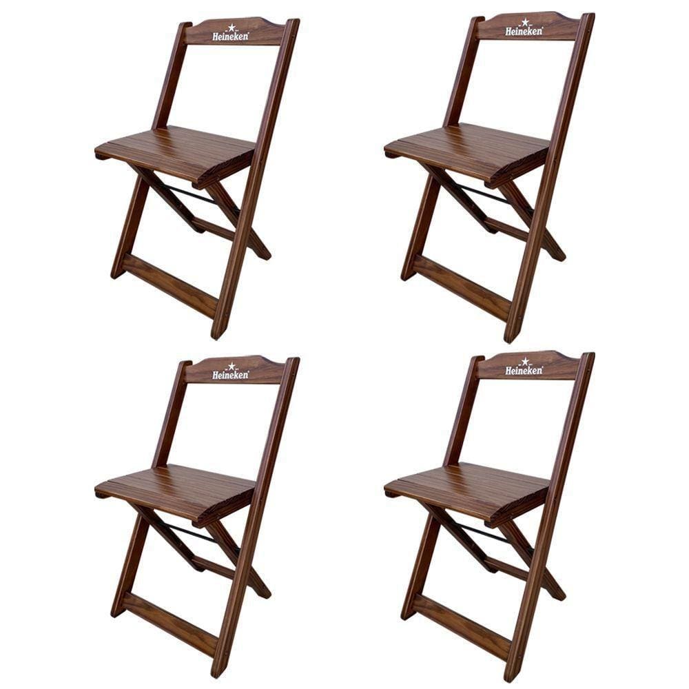Kit 4 Cadeiras Dobráveis Madeira Hei Imbuia