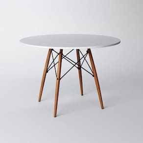 Mesa De Jantar Redonda 90Cm De Madeira Branco Up Home Cor: Branco