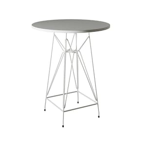 Mesa Bistrô Alta 60Cm Branca Base Ferro Branco Cor: Branco