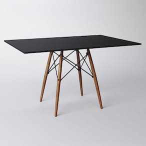 Mesa Eiffel Wood Tampo Retangular De Madeira 120 X 80 Cm Preto